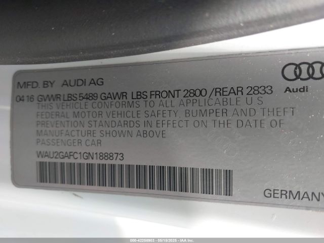 WAU2GAFC1GN188873 Audi 2016