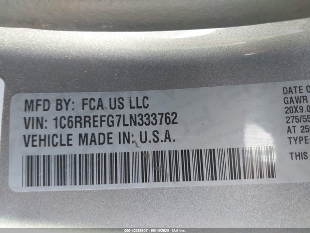 RAM 1500 2020 1C6RREFG7LN333762 Image 9