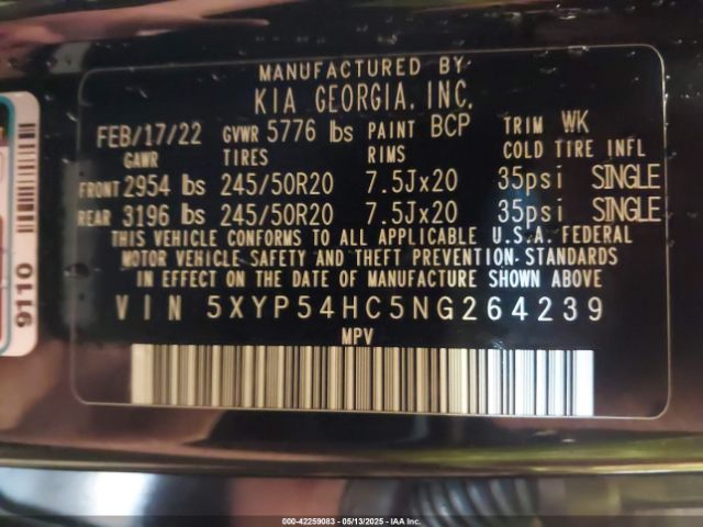 2022 KIA TELLURIDE 5XYP54HC5NG264239 Photo 8