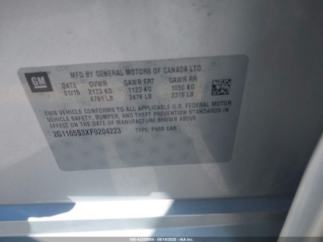 2015 CHEVROLET IMPALA 2G1165S3XF9204223 Photo 8