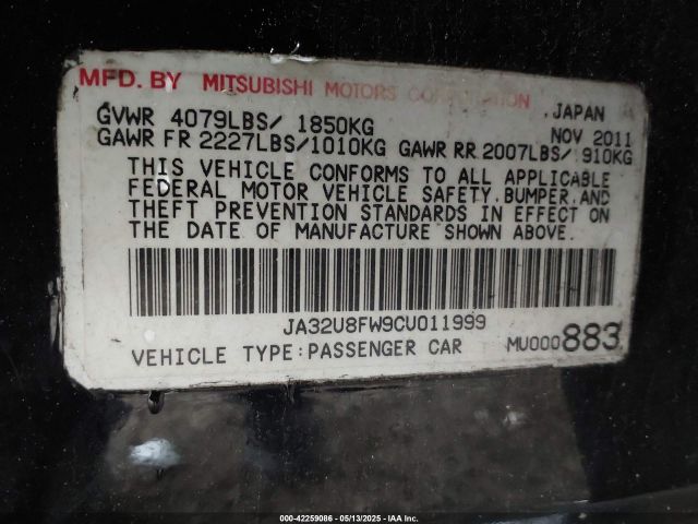 2012 MITSUBISHI LANCER JA32U8FW9CU011999 Photo 8