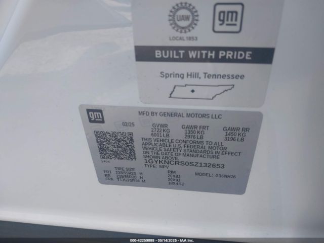 1GYKNCRS0SZ132653 Cadillac lgx
