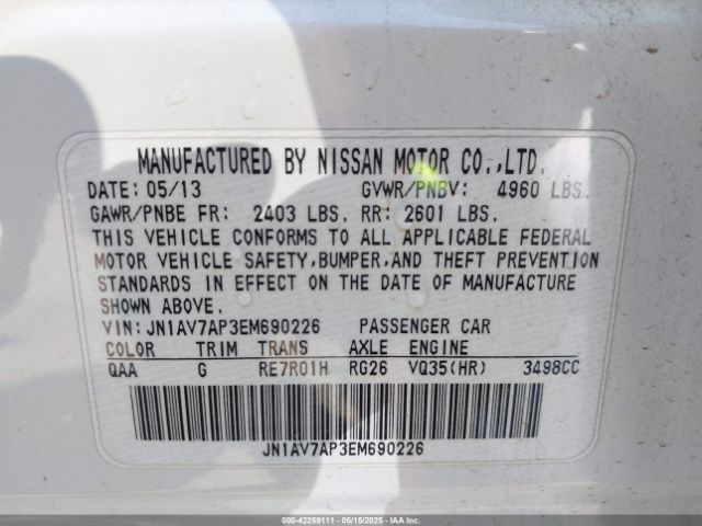 JN1AV7AP3EM690226 Infiniti Q50 Hybrid Sport