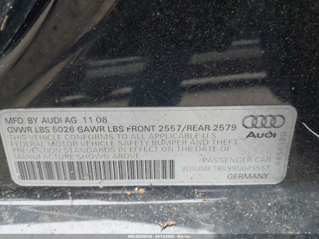 2009 AUDI A4 WAUMK78K99N045557 Photo 8