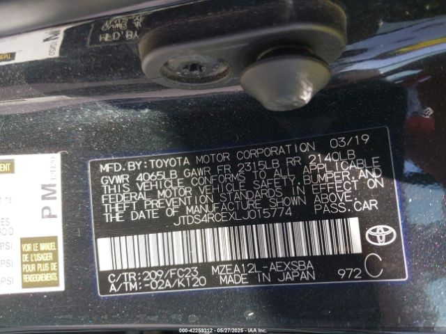 JTDS4RCEXLJ015774 Toyota COROLLA SE