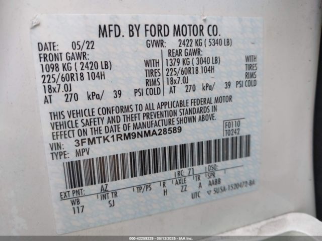 2022 FORD MUSTANG MACH-E 3FMTK1RM9NMA28589 Photo 8