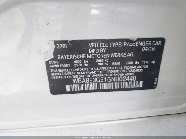 2016 BMW 328I WBA8E3G51GNU02448 Photo 8