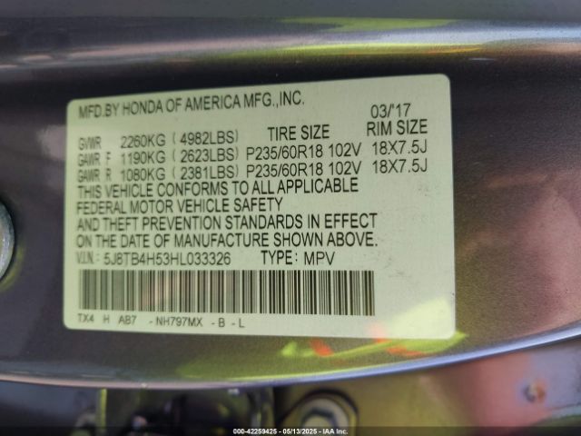 2017 ACURA RDX 5J8TB4H53HL033326 Photo 8