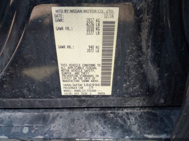 2017 NISSAN ALTIMA 1N4AL3AP2HC166996 Photo 8