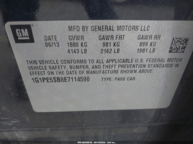 2014 CHEVROLET CRUZE 1G1PE5SB8E7114590 Photo 8