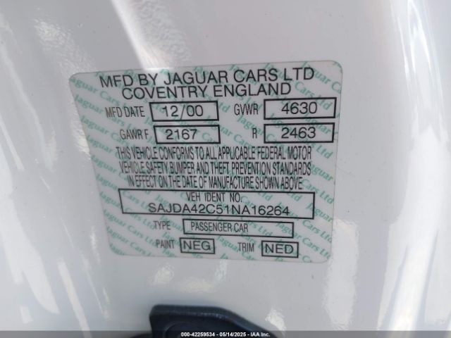 2001 JAGUAR XK8 SAJDA42C51NA16264 Photo 8