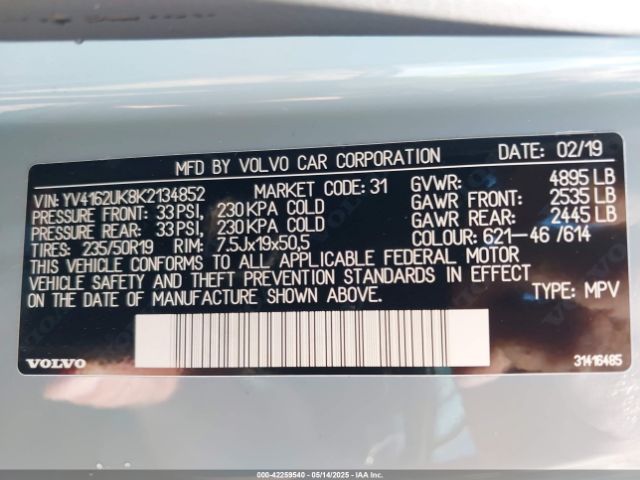 YV4162UK8K2134852 Volvo Xc40 T5 Momentum