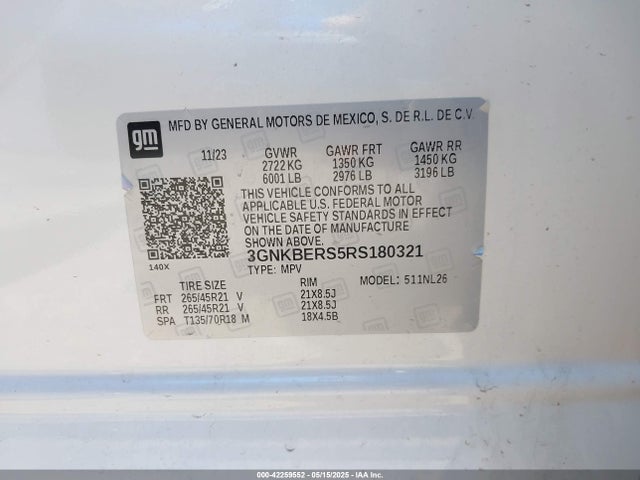 3GNKBERS5RS180321 Chevrolet lgx