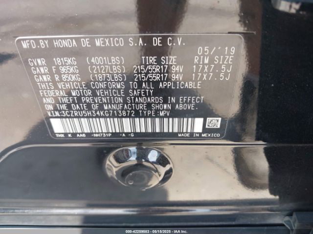 3CZRU5H34KG713872 Honda HR-V LX