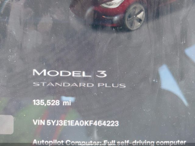 5YJ3E1EA0KF464223 Tesla Model 3 Long Range/mid Range/standard Range/standard Range Plus