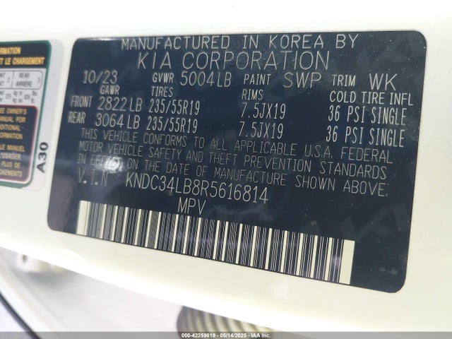 KNDC34LB8R5616814 KIA EV6