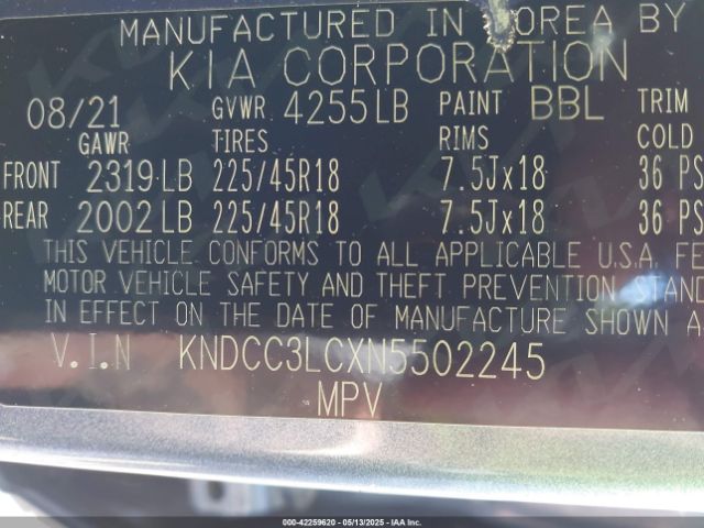 2022 KIA NIRO KNDCC3LCXN5502245 Photo 8