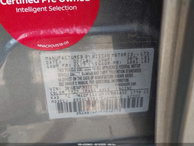 2019 NISSAN SENTRA 3N1AB7AP7KY212778 Photo 8