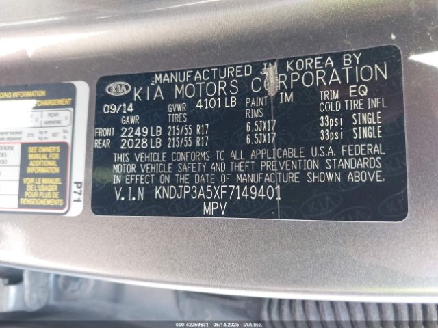 KNDJP3A5XF7149401 KIA SOUL +