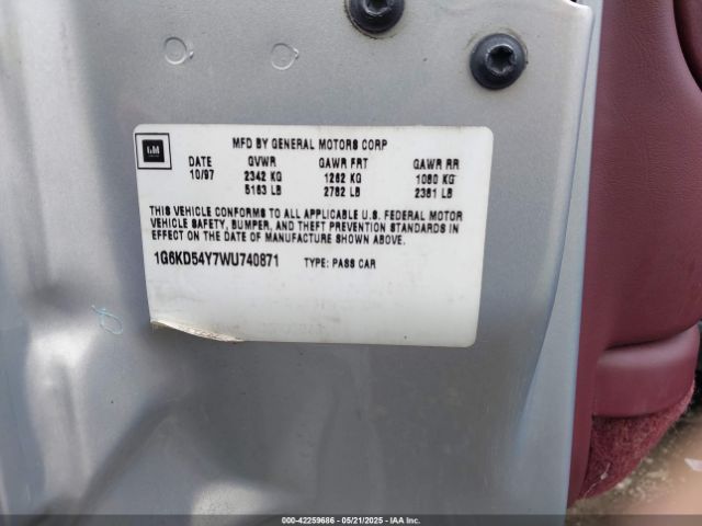 1998 CADILLAC DEVILLE 1G6KD54Y7WU740871 Photo 8