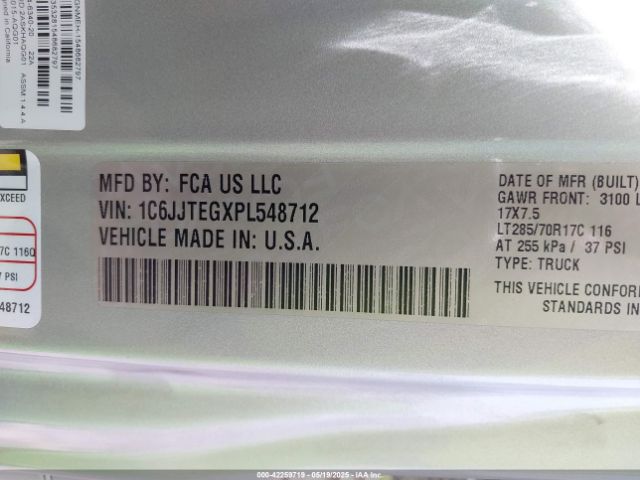 2023 JEEP GLADIATOR 1C6JJTEGXPL548712 Photo 8