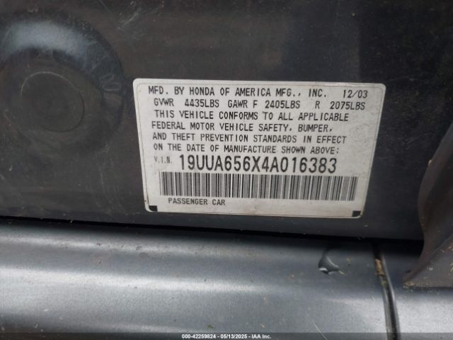 2004 ACURA TL 19UUA656X4A016383 Photo 8