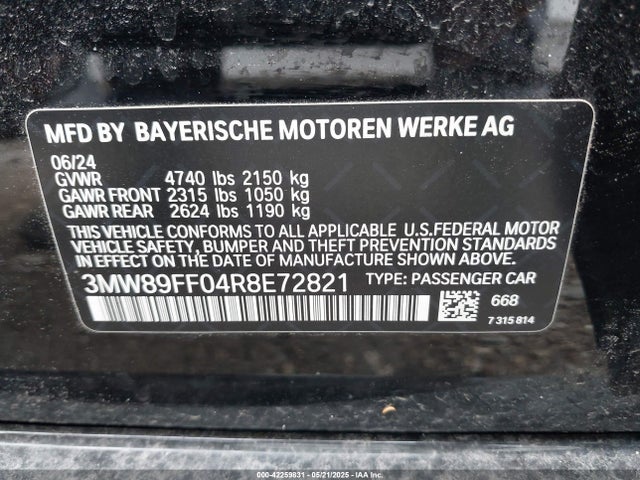 2024 BMW 3 SERIES 3MW89FF04R8E72821 Photo 8