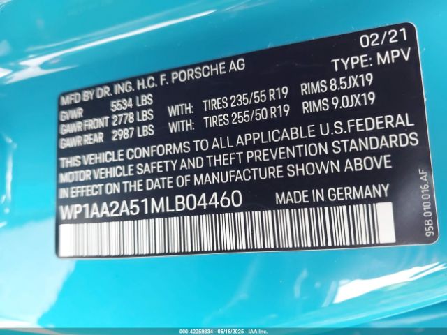 2021 PORSCHE MACAN WP1AA2A51MLB04460 Photo 8