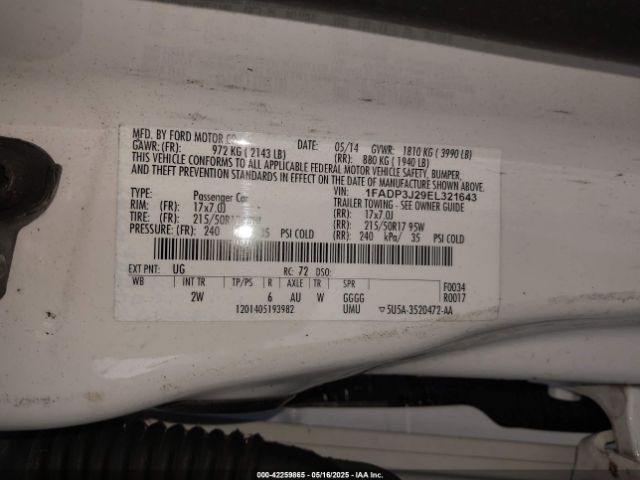 1FADP3J29EL321643 Ford Focus Titanium