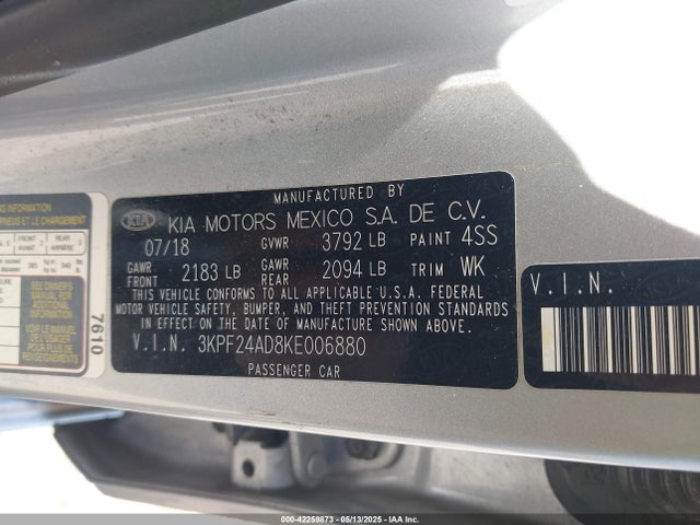 KIA Forte Lxs 2019 3KPF24AD8KE006880 Image 9