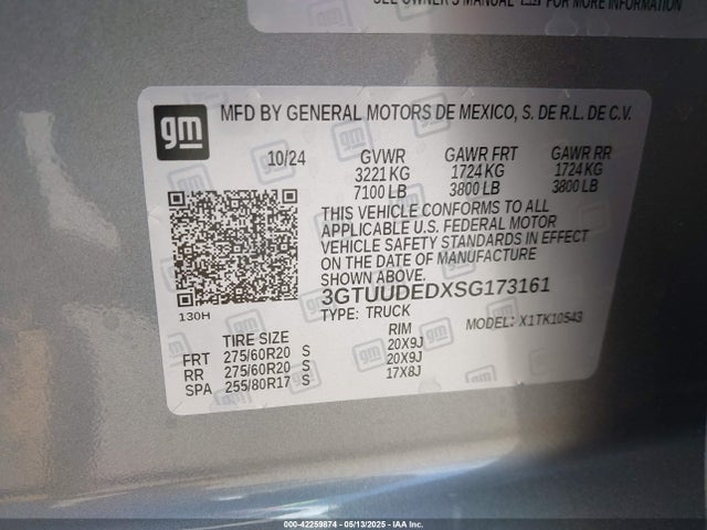 3GTUUDEDXSG173161 GMC l84