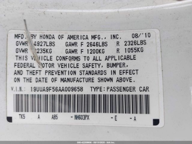 2010 ACURA TL 19UUA9F56AA009658 Photo 8