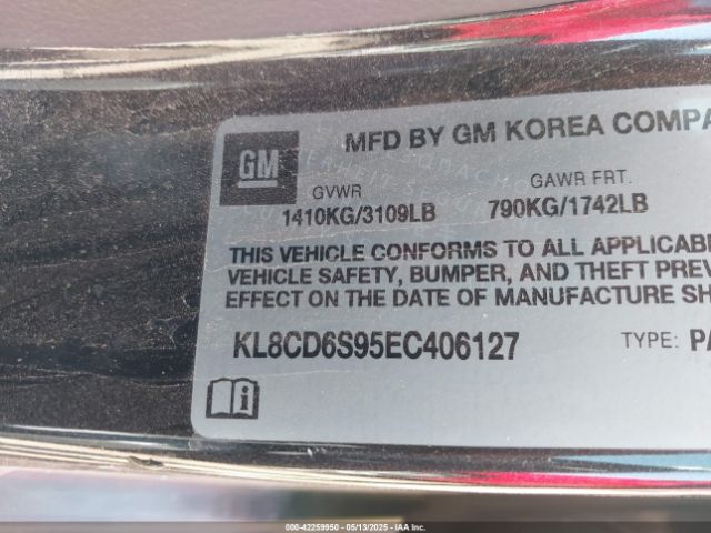 KL8CD6S95EC406127 Chevrolet Spark 1lt Auto