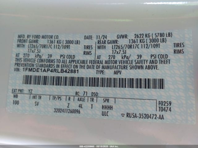2024 FORD BRONCO 1FMDE1AP4RLB42881 Photo 8