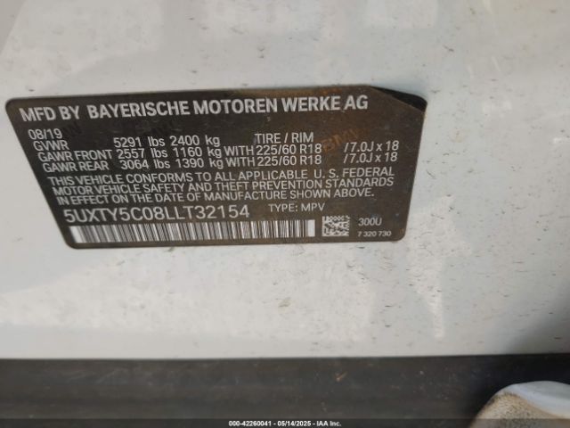 2020 BMW X3 5UXTY5C08LLT32154 Photo 8