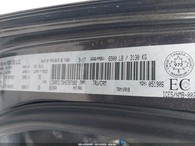 RAM 2017 2017 1C6RR7LT3HS787982 Image 9