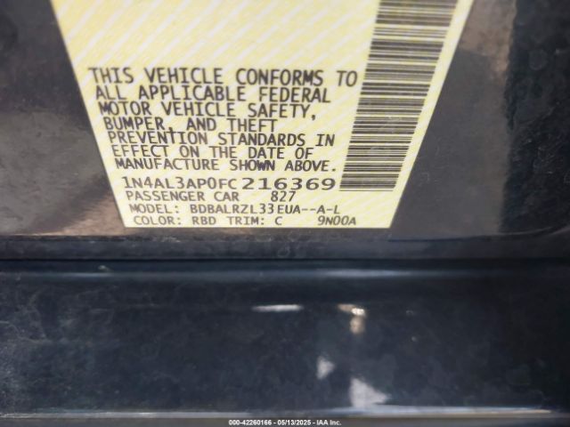 1N4AL3AP0FC216369 Nissan Altima 2.5 Sl