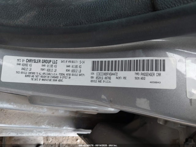 1C3CCCAB9FN504472 Chrysler 200