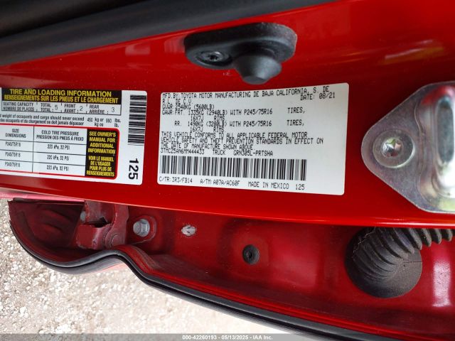 3TMCZ5AN6MM444433 Toyota Tacoma Sr V6