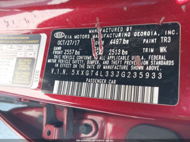 5XXGT4L33JG235933 KIA Optima S