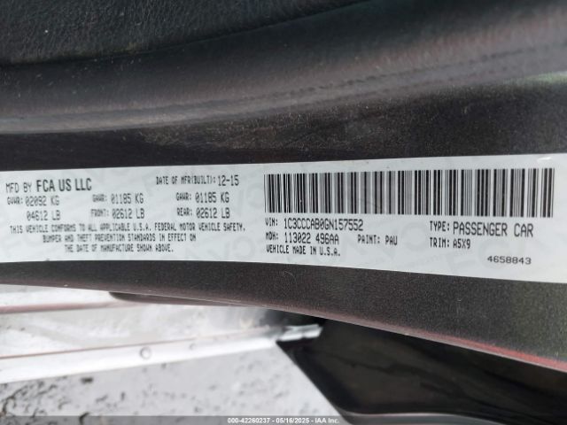 2016 CHRYSLER 200 1C3CCCAB0GN157552 Photo 8