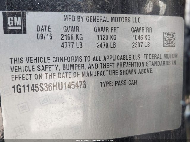 1G1145S36HU145473 Chevrolet IMPALA 2LZ