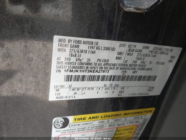 1FMJK1HT3KEA27813 Ford 3.5l gtdi
