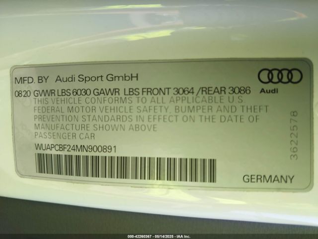 2021 AUDI RS 7 SPORTBACK WUAPCBF24MN900891 Photo 8