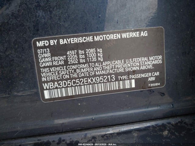WBA3D5C52EKX95213 BMW 328d Xdrive