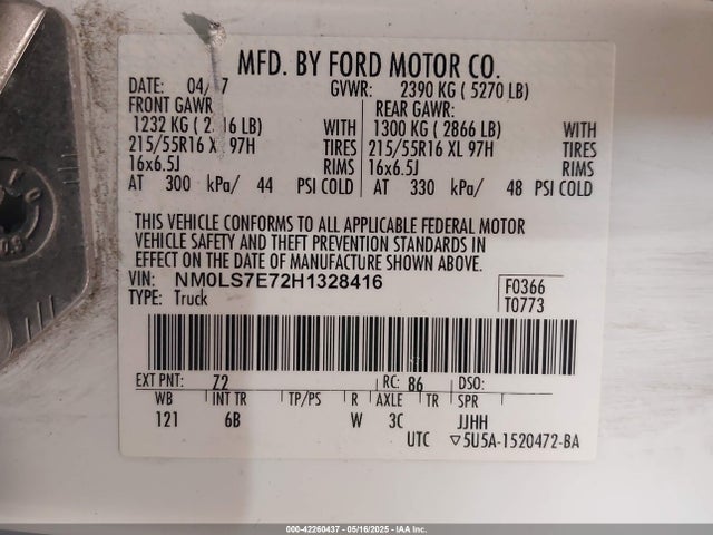 Ford Transit Connect Xl 2017 NM0LS7E72H1328416 Image 9
