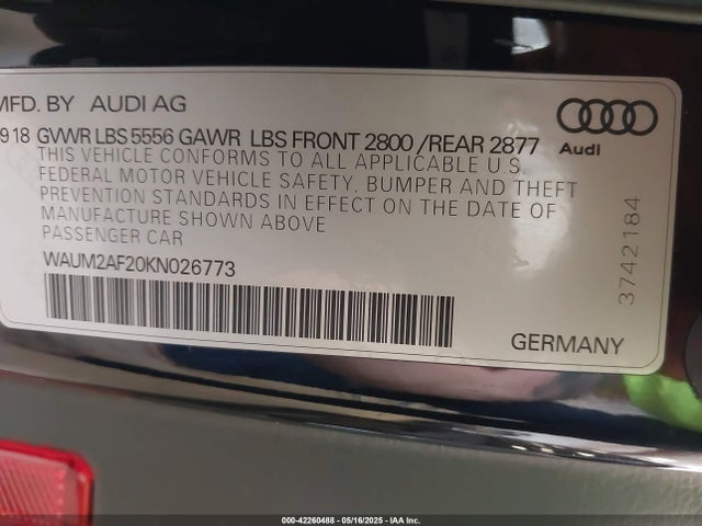 2019 AUDI A6 WAUM2AF20KN026773 Photo 8