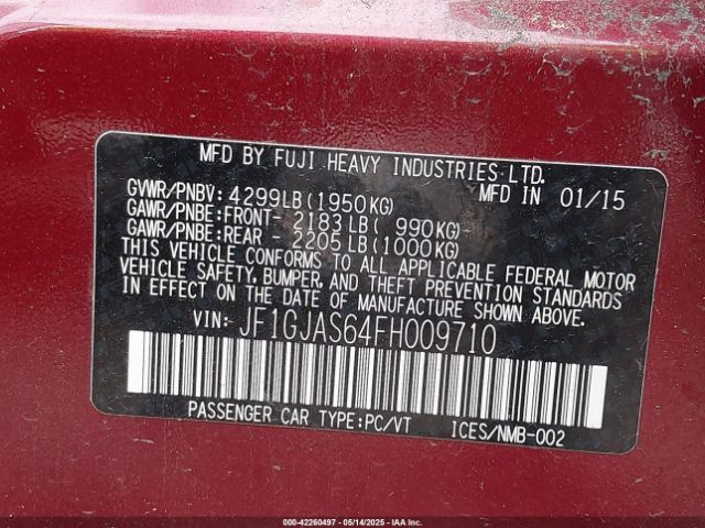 JF1GJAS64FH009710 Subaru Impreza 2.0i Limited