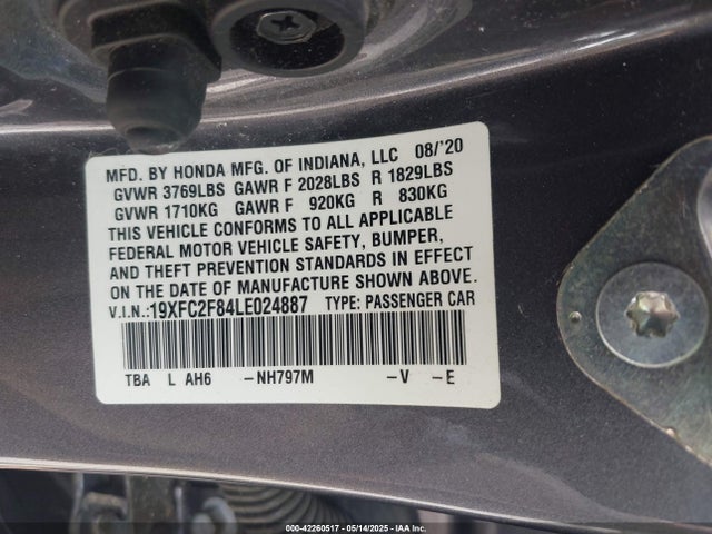 19XFC2F84LE024887 Honda Civic Sport