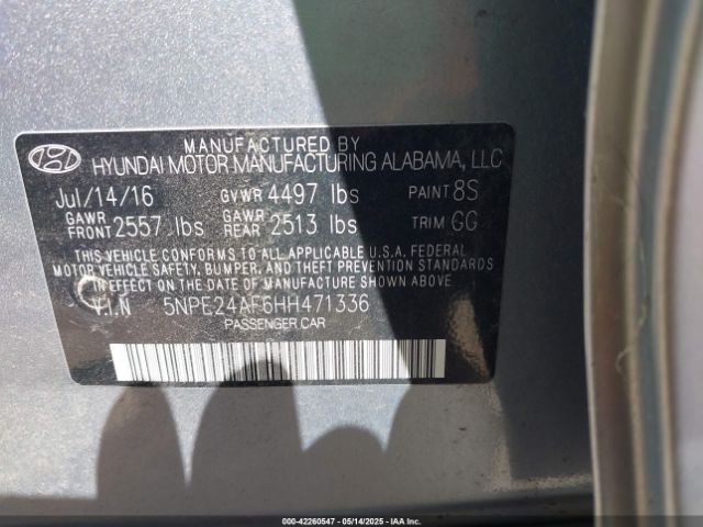 5NPE24AF6HH471336 Hyundai Sonata